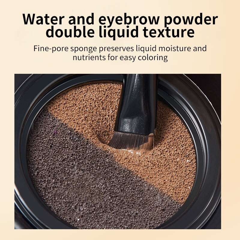 Two-Color Air Cushion Eyebrow Powder – Waterproof, Sweat-Proof Long-Lasting Brow Cream for Natural Definition and All-Day Hold