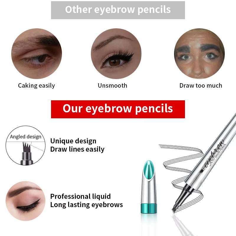 BrowSculpt 4D Microblading Eyebrow Pen – Waterproof, Long-Lasting Four-Claw Pencil for Natural, Hair-Like Strokes