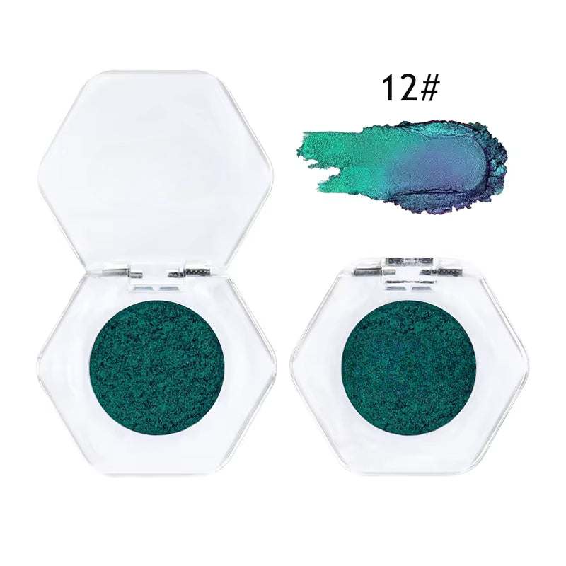 12-Color Chameleon Glitter Eyeshadow Palette – Long-Lasting, Pearlescent Shimmer for Dazzling, Color-Shifting Eye Makeup