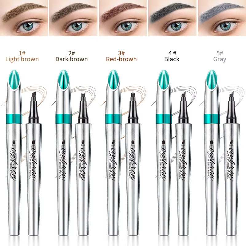 BrowSculpt 4D Microblading Eyebrow Pen – Waterproof, Long-Lasting Four-Claw Pencil for Natural, Hair-Like Strokes