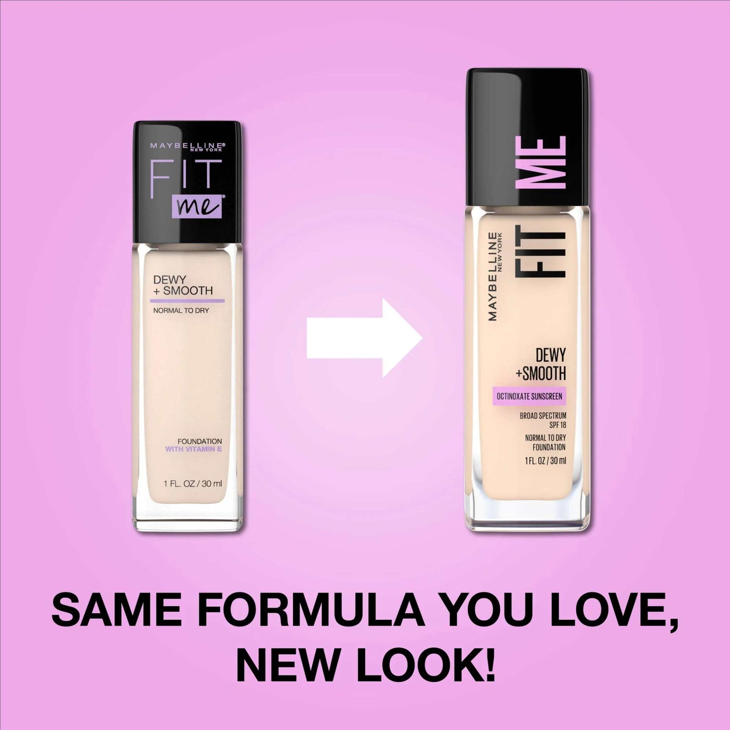 (2 Pack)  Fit Me Dewy and Smooth Liquid Foundation Makeup, SPF 18, Toffee, 1 Fl Oz