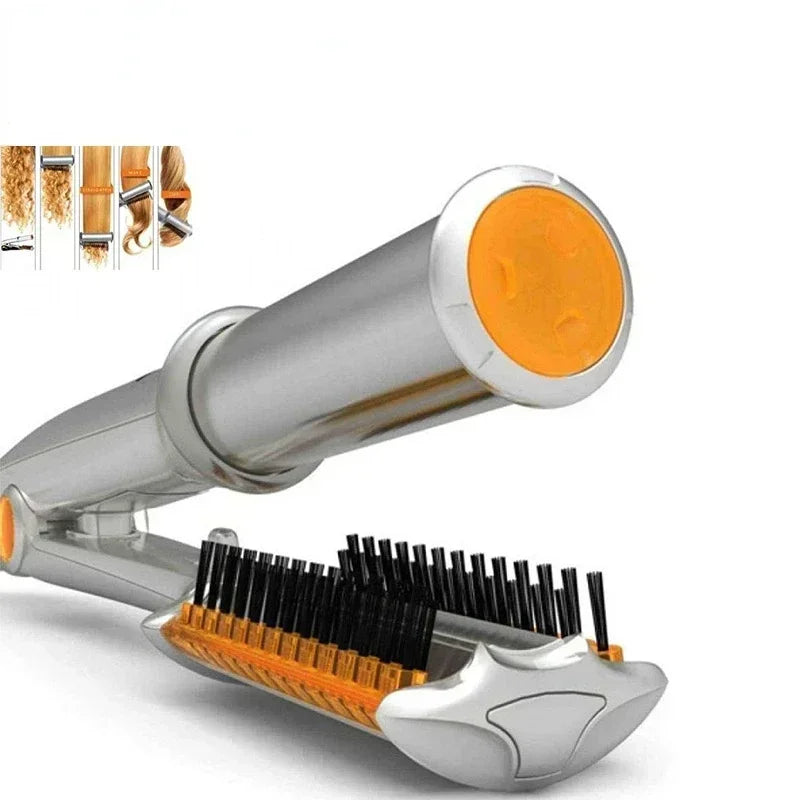 Professional Hairs Curler Straighter 2 in 1 Rotating Hair Brush Curler Styler Hair Styling Tools Curling Iron Straighting Brush
