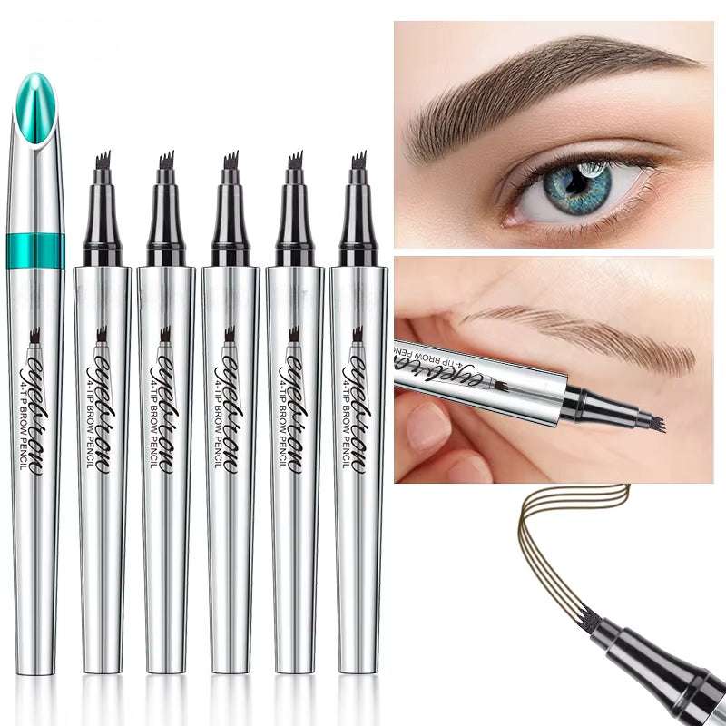 BrowSculpt 4D Microblading Eyebrow Pen – Waterproof, Long-Lasting Four-Claw Pencil for Natural, Hair-Like Strokes