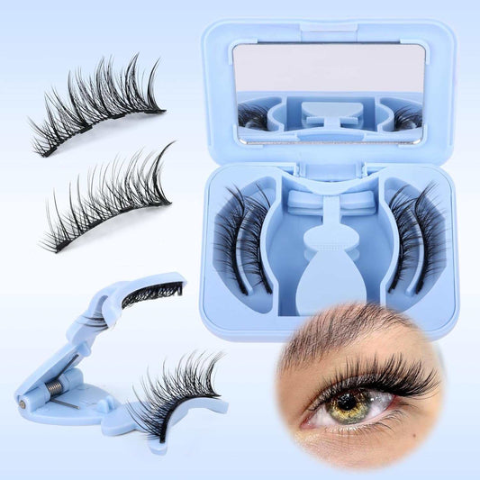 Magnetic Eyelashes with Applicator Magnetic Lashes Fluffy Magnetic Eyelashes without Eyeliner Natural Look Cat Eye Eyelashes Magnetic Lashes with Clamp Reusable No Glue False Eyelashes by