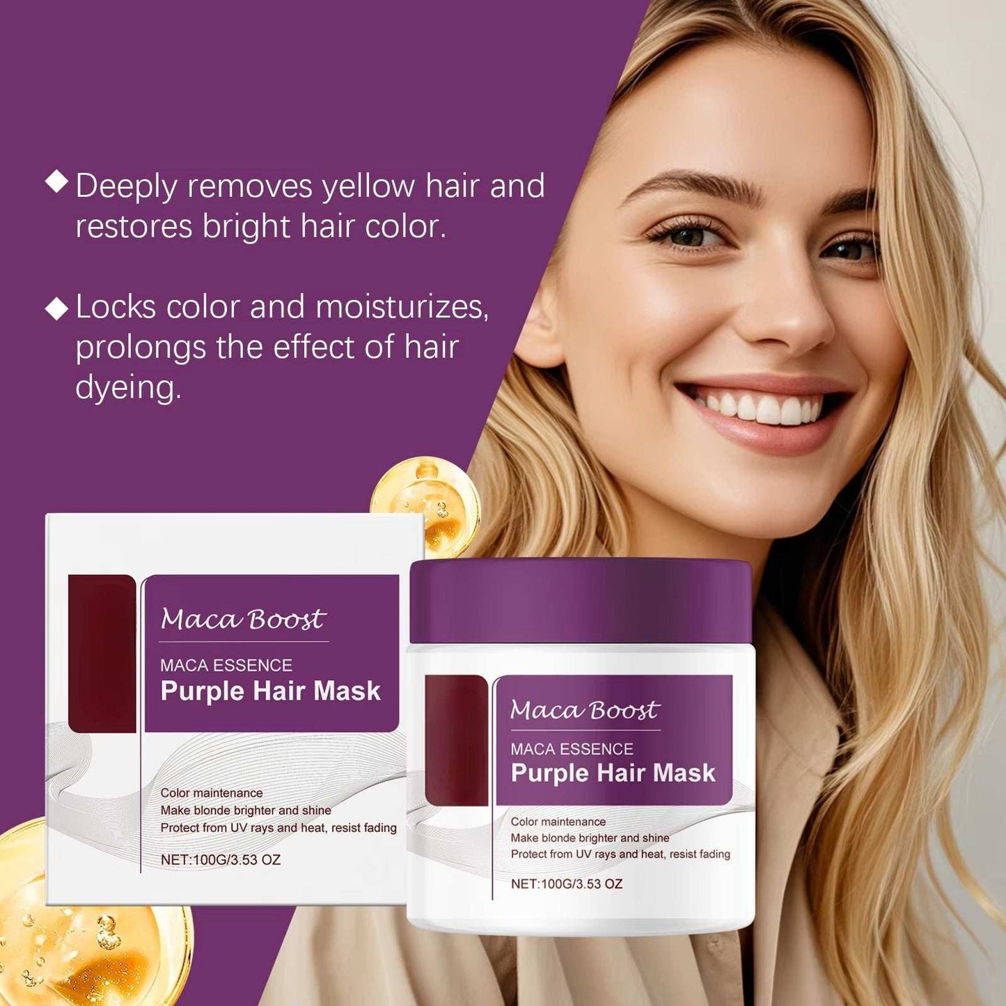 Magical Purple Hair Mask – Professional Toning Treatment for Blonde, Silver, Gray & Highlighted Hair to Eliminate Brass and Yellow Tones