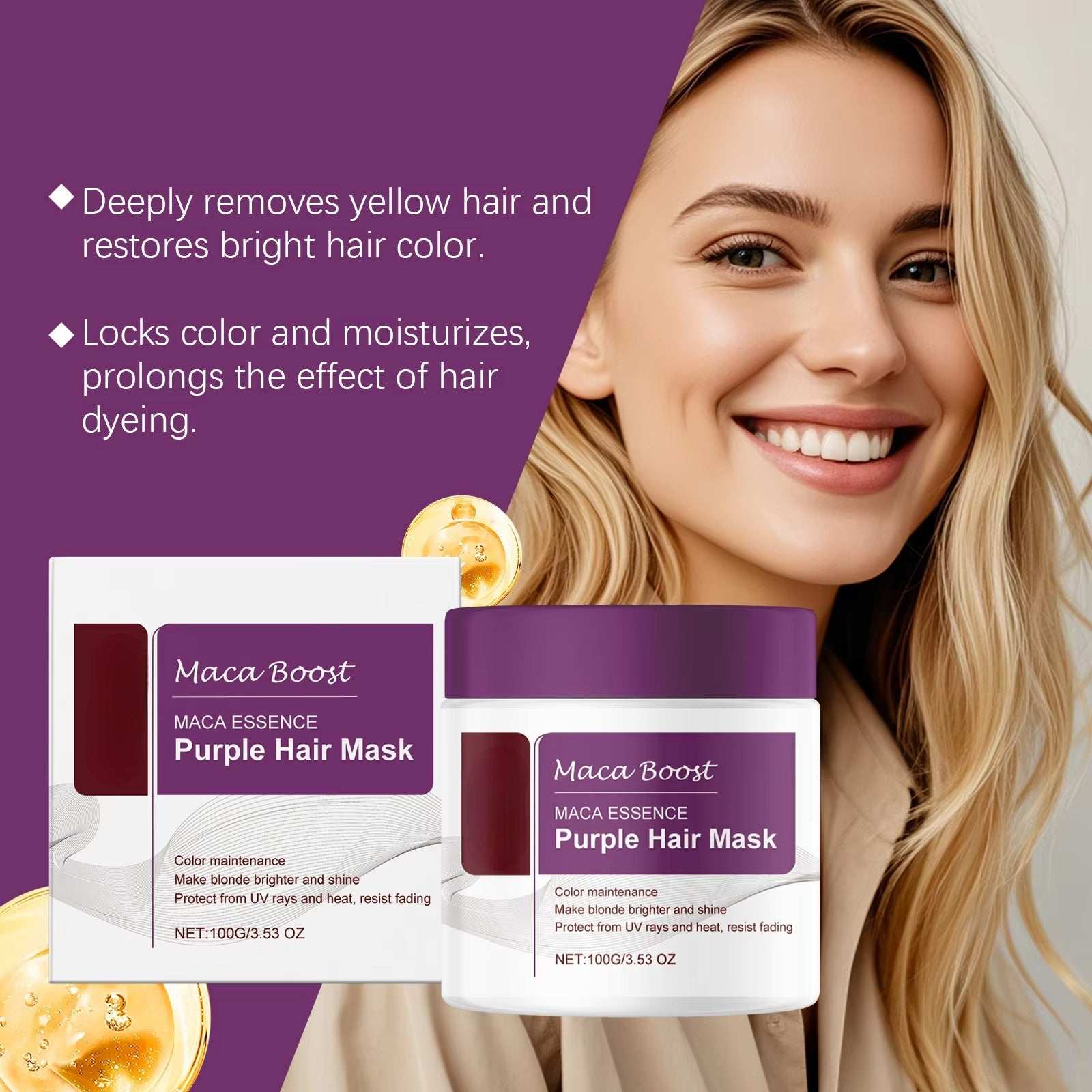 Magical Purple Hair Mask – Professional Toning Treatment for Blonde, Silver, Gray & Highlighted Hair to Eliminate Brass and Yellow Tones