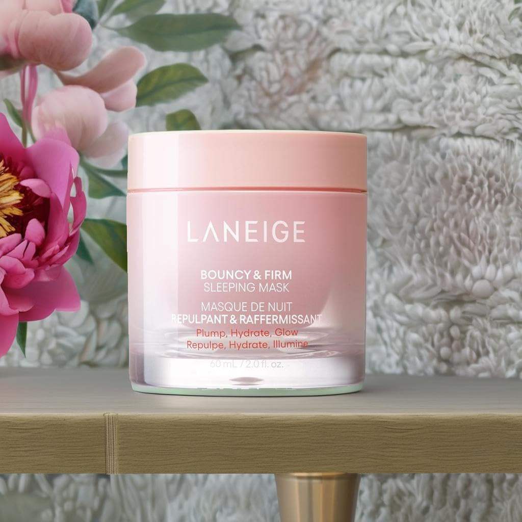 Bouncy and Firm Sleeping Mask: Revitalize, Smooth, Peony & Collagen Complex, Barrier-Boosting Hydration