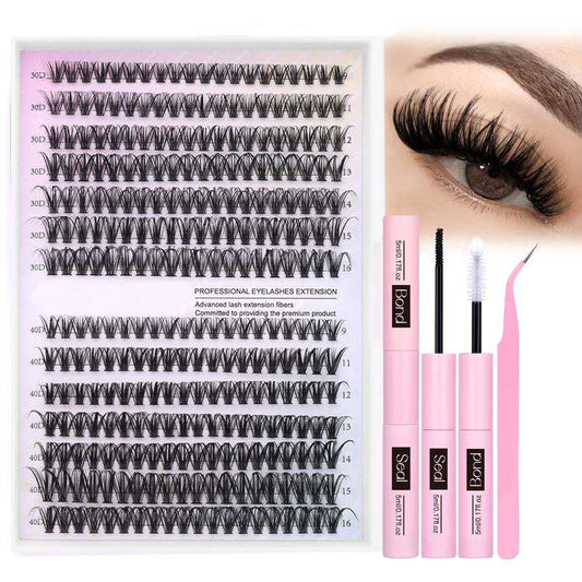 9-16mm DIY Lash Extension Kit: 280pcs Lash Clusters [Bond & Seal, Tweezers]