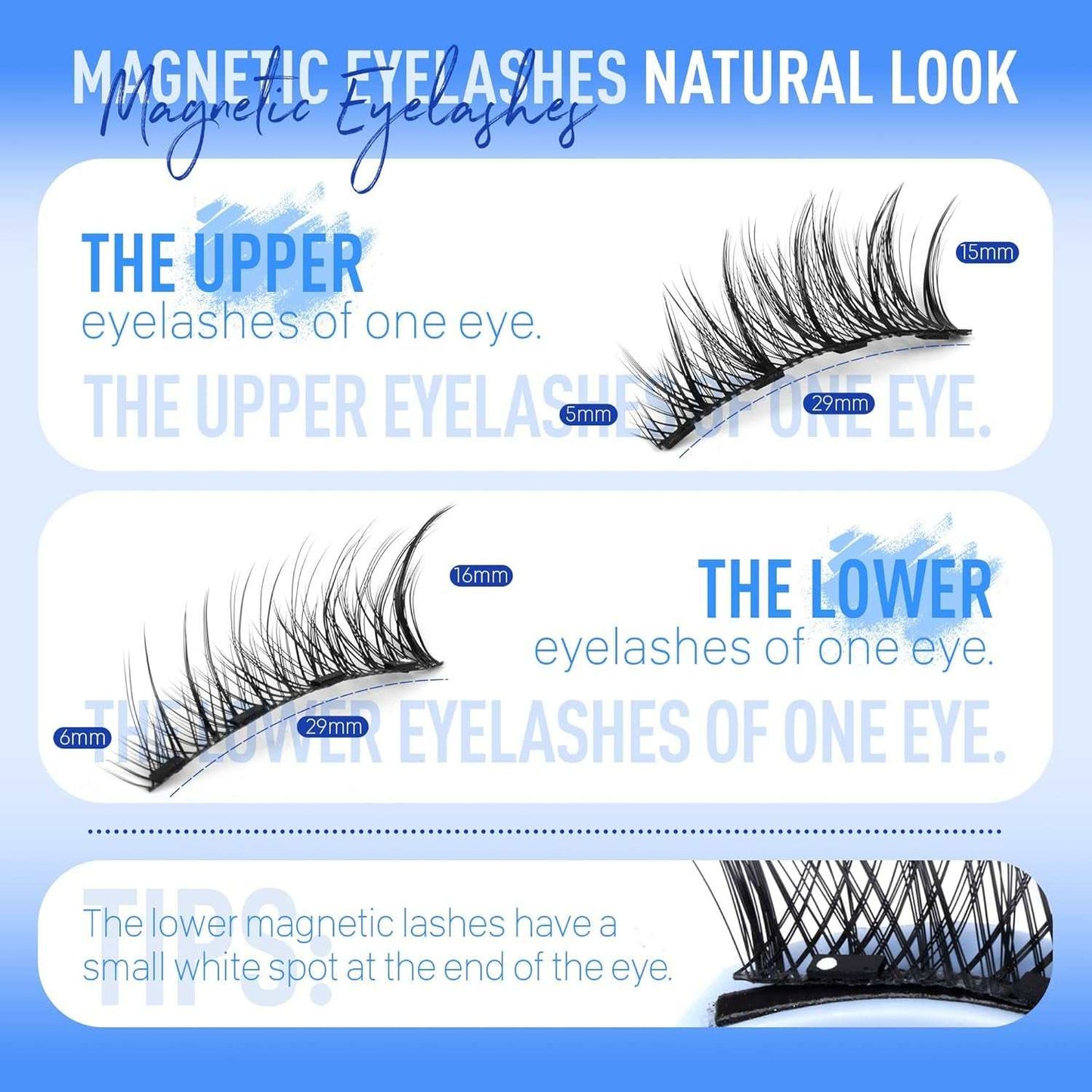 Magnetic Eyelashes with Applicator Magnetic Lashes Fluffy Magnetic Eyelashes without Eyeliner Natural Look Cat Eye Eyelashes Magnetic Lashes with Clamp Reusable No Glue False Eyelashes by
